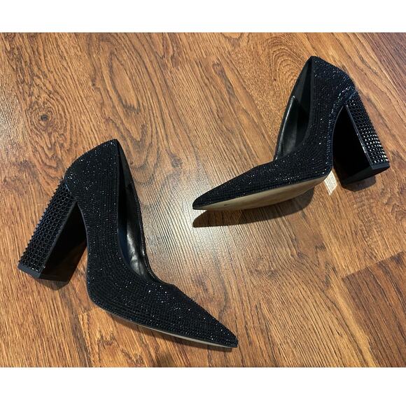 MICHAEL Michael Kors Women's Maxine Crystal Embellished Pump Black Size 6.5 - Picture 1 of 11